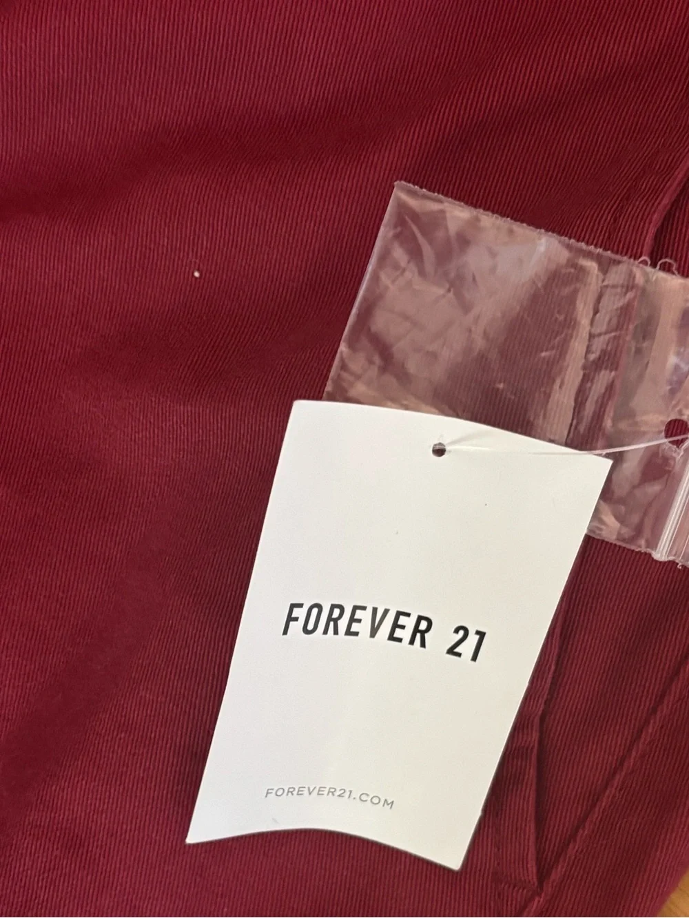 Maroon Red 100% Cotton Cargo Pants Forever 21 XL Utility New Minimalist Cozy